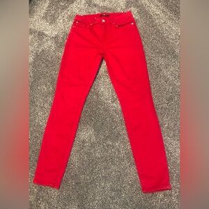 7 For All Mankind Vibrant Red Skinny Jeans